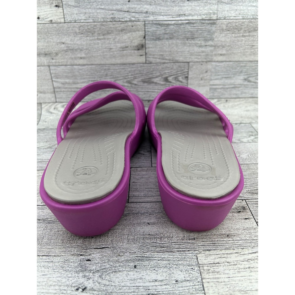 Crocs Kadee II‎ Slide Wedge Sandals Fuchsia Women's Size 8 - Picture 6 of 11